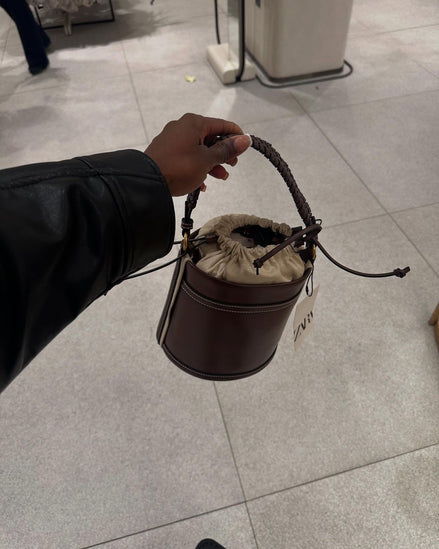 Zara drawstring mini bucket bag