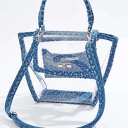 Denim Trim Lucite Satchel