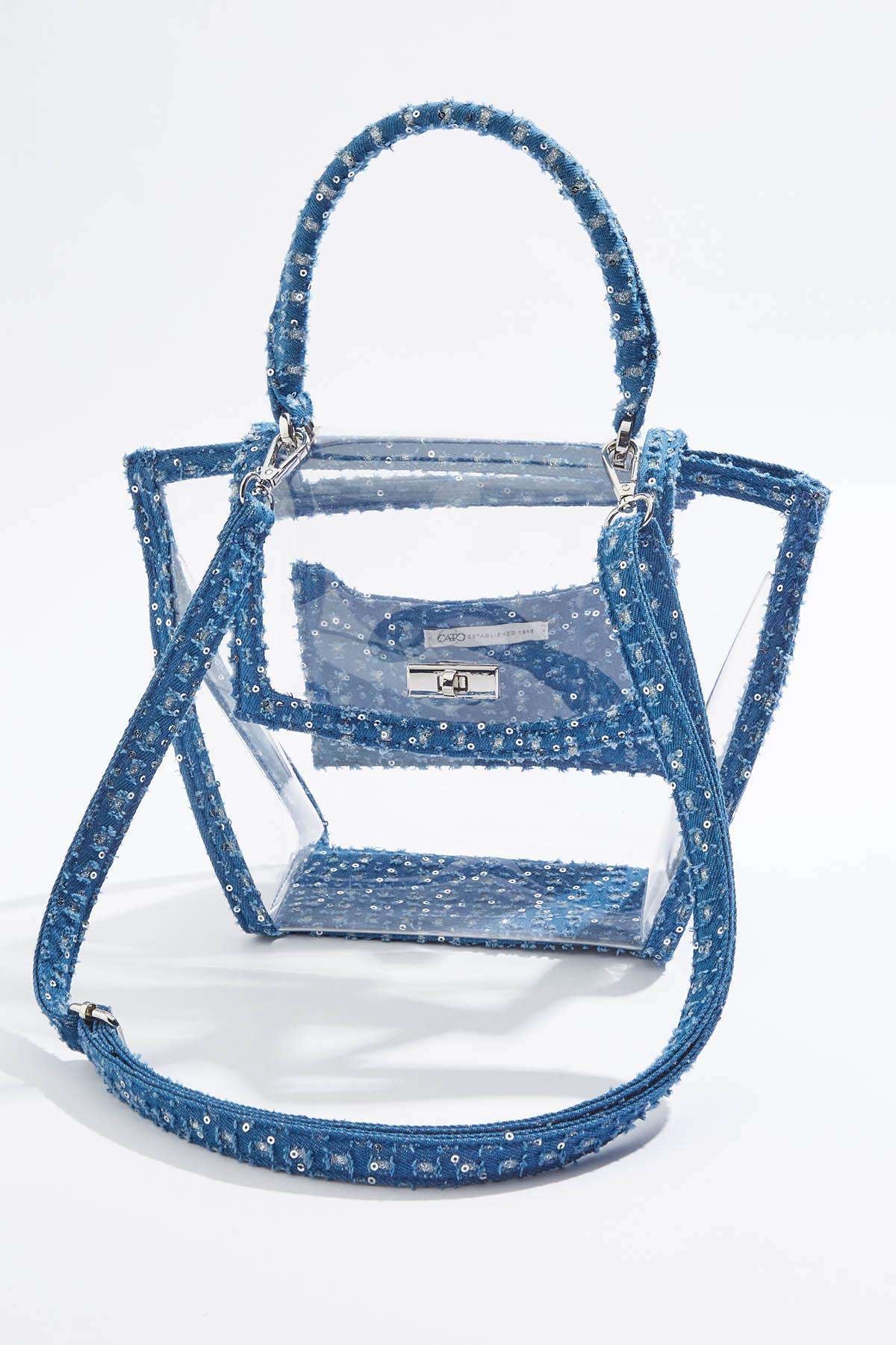 Denim Trim Lucite Satchel