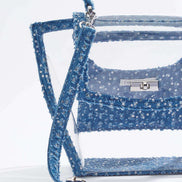Denim Trim Lucite Satchel