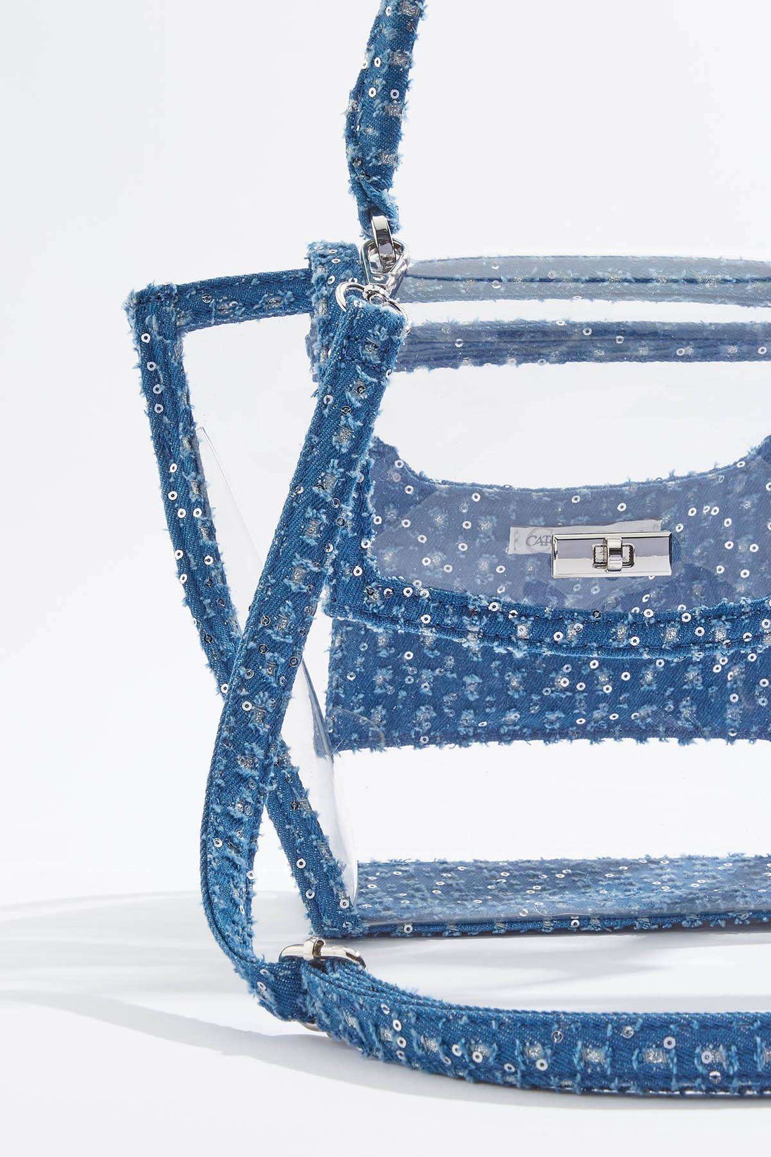 Denim Trim Lucite Satchel