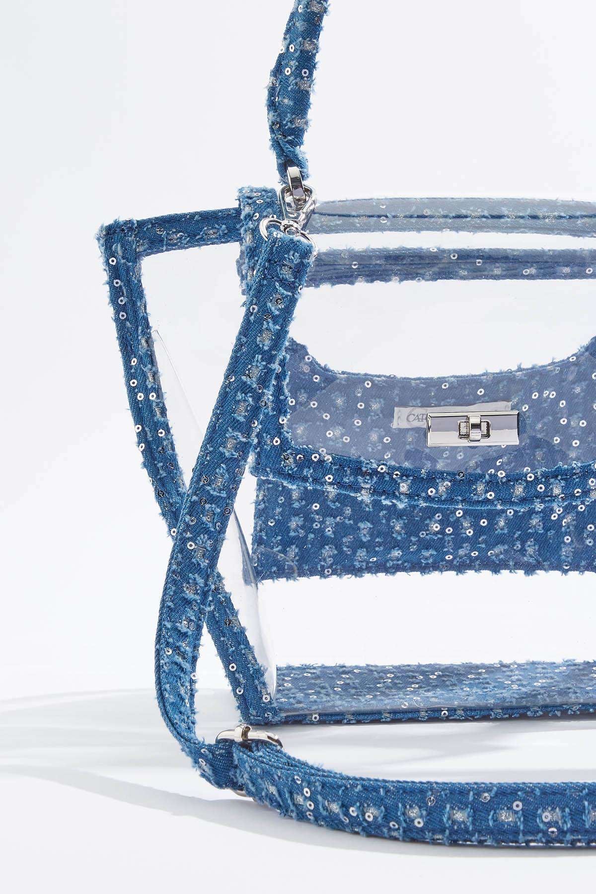 Denim Trim Lucite Satchel