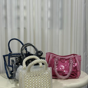 Mini white pearl bag